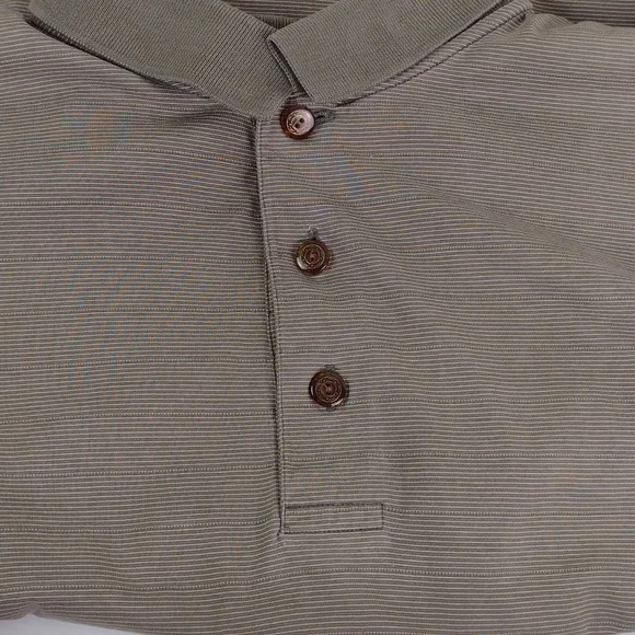 Gold Tri Mountain 60's 2 Ply DBL Mercerized-Cotton Polo Pinstripe Shirt 2XL - Picture 10 of 14